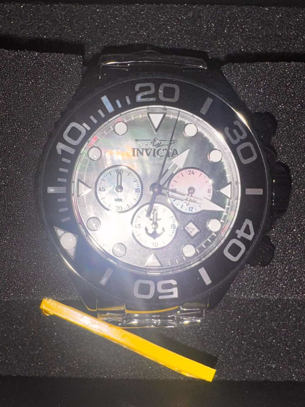 Invicta Blk Chronograph Ocean Voyage Watch mother of pearl iridescent 48602 52mm